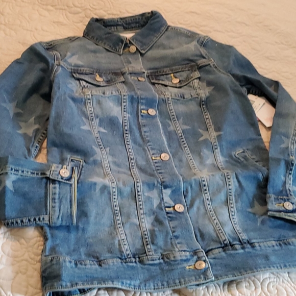 NWT SMALL LULAROE JAXON DENIM JACKET BLUE WASHED - Picture 1 of 5
